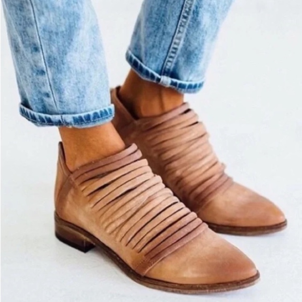 Free People / Lost Valley Sliced Leather Booties size 40 - Picture 3 of 9